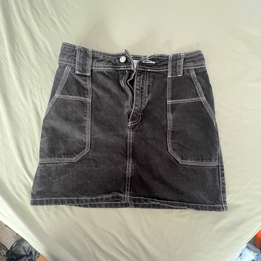 Topshop Black Mini Cargo Skirt